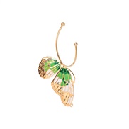 ( green)occidental style fashion personality exaggerating earrings color woman enamel Alloy diamond butterfly Earring