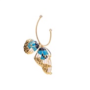 ( blue)occidental style fashion personality exaggerating earrings color woman enamel Alloy diamond butterfly Earring