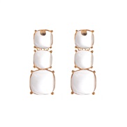 ( white)occidental style brief fashion transparent resin half earrings exaggerating retro wind personality temperament 