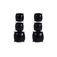 ( black)occidental style brief fashion transparent resin half earrings exaggerating retro wind personality temperament 