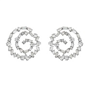 ( Silver)super colorful diamond earrings exaggerating occidental style Earring woman Alloy diamondearrings