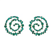 ( green)super colorful diamond earrings exaggerating occidental style Earring woman Alloy diamondearrings