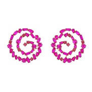 ( rose Red)super colorful diamond earrings exaggerating occidental style Earring woman Alloy diamondearrings