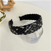 ( black )Korean style brief weave Headband high width cortex all-Purpose Rhinestone Headband woman sweet