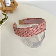 ( Pink )Korean style brief weave Headband high width cortex all-Purpose Rhinestone Headband woman sweet