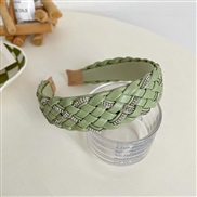 ( green )Korean style brief weave Headband high width cortex all-Purpose Rhinestone Headband woman sweet