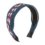 ( blue)F ethnic style rope weave Headband  retro brief temperament samll width color Stripe