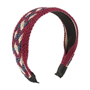 ( red)F ethnic style rope weave Headband  retro brief temperament samll width color Stripe