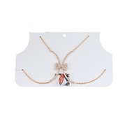 (AB color)ins wind occidental style fully-jewelled chain bow woman trend exaggerating chain