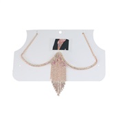 (AB color)ins occidental style chain Rhinestone fully-jewelled woman trend exaggerating tassel chain