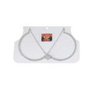 ( Silver) occidental style fully-jewelled chain heart-shaped woman exaggerating chain