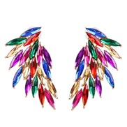 ( Color)summer feather diamond wings occidental style personality color diamond temperament woman earrings trend