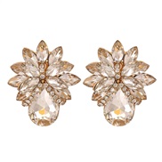 ( white)occidental style  fashion woman temperament personality flowers diamond earrings elegant