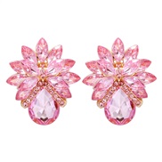 ( Pink)occidental style  fashion woman temperament personality flowers diamond earrings elegant