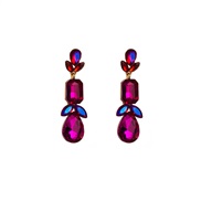 ( rose Red)occidental style temperament super color Rhinestone long style earring geometry drop earrings woman