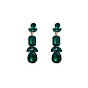 ( green)occidental style temperament super color Rhinestone long style earring geometry drop earrings woman