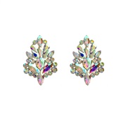 (AB color)occidental style fashion geometry Irregular earrings tree Alloy diamond earrings woman exaggerating personali