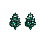 ( green)occidental style fashion geometry Irregular earrings tree Alloy diamond earrings woman exaggerating personality