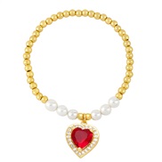 ( red)occidental style beads love zircon braceletins samll temperament Pearlbrb