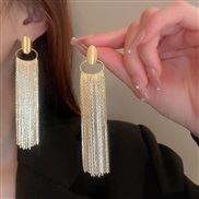 ( Gold)silver Metal long style tassel earrings exaggerating ear stud temperament samll high Earring