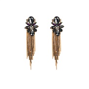 ( black)occidental style personality temperament long style Earring Metal claw chain tassel earrings woman trend super 