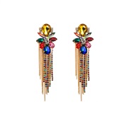 ( Color)occidental style personality temperament long style Earring Metal claw chain tassel earrings woman trend super 