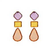 (color )occidental style fashion Alloy square earrings color drop resin earring Bohemia retro Earring
