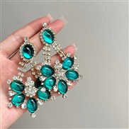 retro color gem big earrings high earring occidental style exaggerating Earring woman fashion personality
