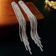 ( Silver needle  Silver Tassels) diamond zircon long style tassel silver earrings fashion all-Purpose elegant temperame