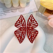 (E 138   red)spring hollow butterfly ear stud  handmade brief pure color fashion earrings Earring woman