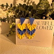 (E 1378 yellow blue yellow ) fashion brief triangle leaves earrings  samll occidental style earring Earring woman
