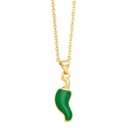 ( green)occidental style brief small fresh samll necklace color enamel clavicle chainnkn