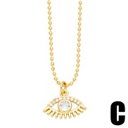 (C)occidental style brief fashion eyes necklaceins samll leaves pendant clavicle chainnkn