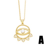 (A) occidental style heart-shaped eyes necklace woman fashion brief eyes necklacenkn