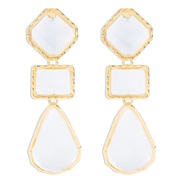 (gold +White Diamond )occidental style trend  personality fashion exaggerating geometry resin color earrings necklace