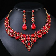 ( red)exaggerating retro necklace set woman luxurious crystal banquet clavicle chain
