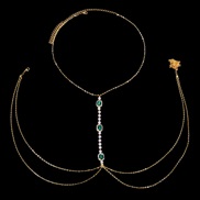 ( Gold)square gem chain  all-Purpose Rhinestone chain womanbody chain