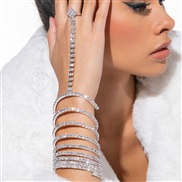 ( Silver)multilayer crystal bangle  wind brilliant Rhinestone elasticity chain womanracelet