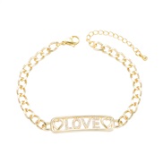 (LOVE)occidental styleins wind bronze gilded personality creative bracelet  style embed zircon Word star fashion brief 
