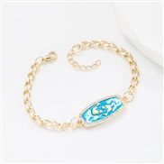 trend fashion geometry chain bracelet personality fashion color enamel Zodiac pattern bracelet
