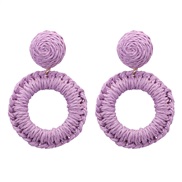 (purple)Bohemian style wind earrings handmade weave woman ear stud