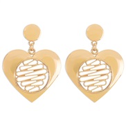( Gold) romantic love hollow earrings  personality creative exaggerating Earring Metal wind retro samll earring