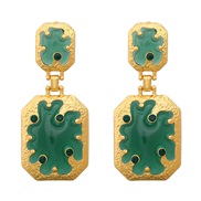 ( green)occidental style earrings more square earring woman geometry resin flowers Bohemian style Earring