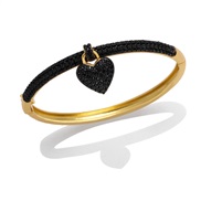 ( black)fashion temperament heart-shaped pendant bangle samll love bangle womanbra