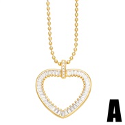 (A)occidental style exaggerating big love necklace  punk personality wind Street Snap clavicle chainnkr