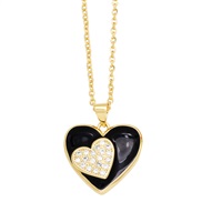 ( black)  Double love necklace woman ins samll temperament clavicle chainnkr