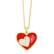( red)  Double love necklace woman ins samll temperament clavicle chainnkr