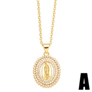 (A)occidental style geometry love pendant necklace woman temperament clavicle chainnkr