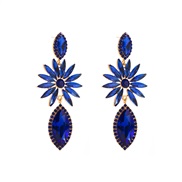 ( blue)occidental style fashion exaggerating Alloy embed colorful diamond geometry earrings woman fully-jewelled temper
