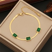 (2  Bracelet)  square stainless steel necklace  brief snake chain  temperament clavicle chain